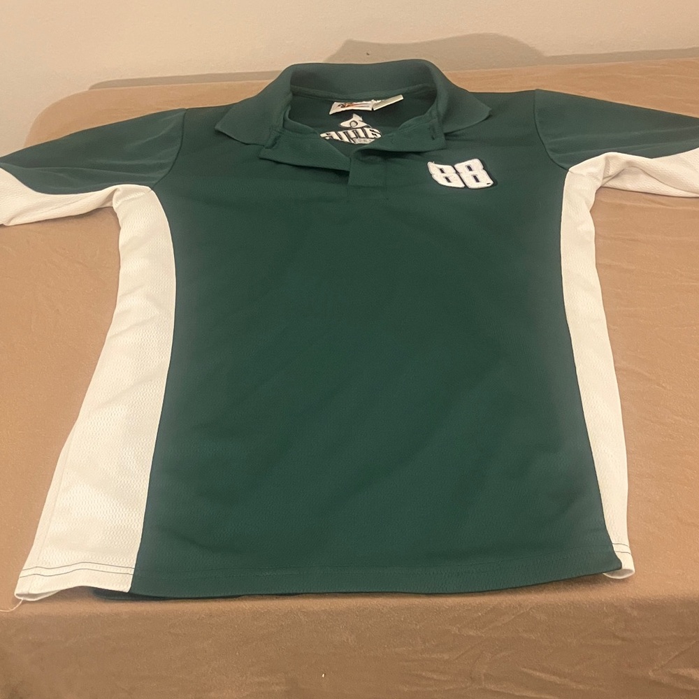 Dale Earnhardt Jr #88 Green and White Men’s Medium Polo Shirt